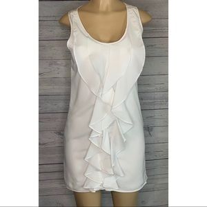 NWT Francescas Sleeveless Ruffle Shift Dress Sz M